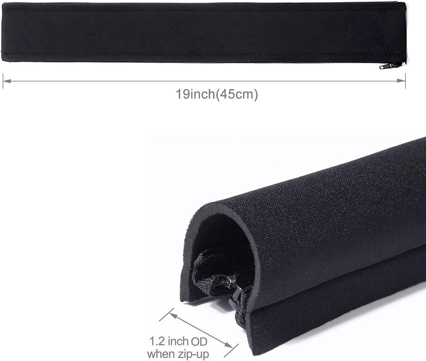 JOTO 4 Pack Cable Management Sleeve, 19-20 Inches Cord Organizer System with Zipper for TV Computer Office Home Entertainment, Flexible Cable Sleeve Wrap Cover Wire Hider System -Black