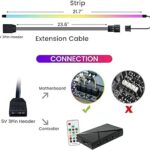 Vetroo LED Strip for PC, 21.7-inch 5V 3-Pin ARGB Light Bar, Chassis Lighting for Aura SYNC, Gigabyte RGB Fusion, MSI Mystic Light Sync with 8 Bracket