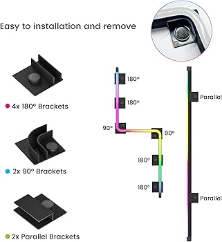 Vetroo LED Strip for PC, 21.7-inch 5V 3-Pin ARGB Light Bar, Chassis Lighting for Aura SYNC, Gigabyte RGB Fusion, MSI Mystic Light Sync with 8 Bracket