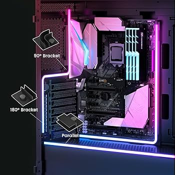 Vetroo LED Strip for PC, 21.7-inch 5V 3-Pin ARGB Light Bar, Chassis Lighting for Aura SYNC, Gigabyte RGB Fusion, MSI Mystic Light Sync with 8 Bracket