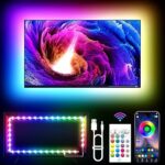TV LED Lights, 11.5ft LED Lights for 32-55 Inch TV, RGB TV Backlight Behind with Remote, Music Sync Bluetooth APP Control Strip Lights USB Powered for Bedroom, PC, Gaming Monitor