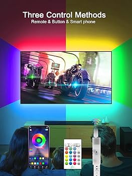 TV LED Lights, 11.5ft LED Lights for 32-55 Inch TV, RGB TV Backlight Behind with Remote, Music Sync Bluetooth APP Control Strip Lights USB Powered for Bedroom, PC, Gaming Monitor