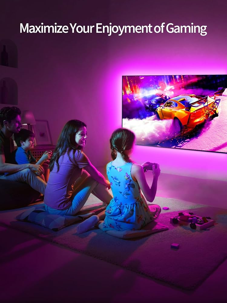 TV LED Lights, 11.5ft LED Lights for 32-55 Inch TV, RGB TV Backlight Behind with Remote, Music Sync Bluetooth APP Control Strip Lights USB Powered for Bedroom, PC, Gaming Monitor