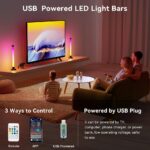 Led Light Bar with Music Sync, Color Changing TV Backlight App & Remote Control, IC+RGB & W Smart RGB Light Bar, USB Powered Led Lights for TV, PC Room Monitor Backlight Gaming Accessories