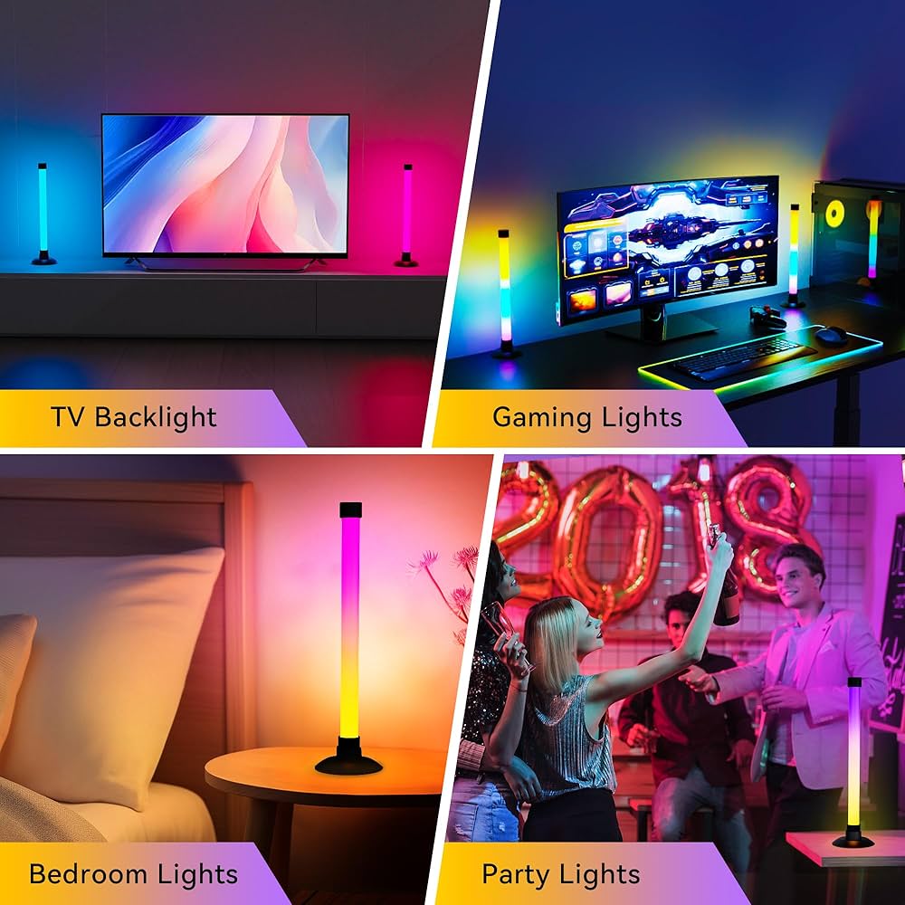 Led Light Bar with Music Sync, Color Changing TV Backlight App & Remote Control, IC+RGB & W Smart RGB Light Bar, USB Powered Led Lights for TV, PC Room Monitor Backlight Gaming Accessories