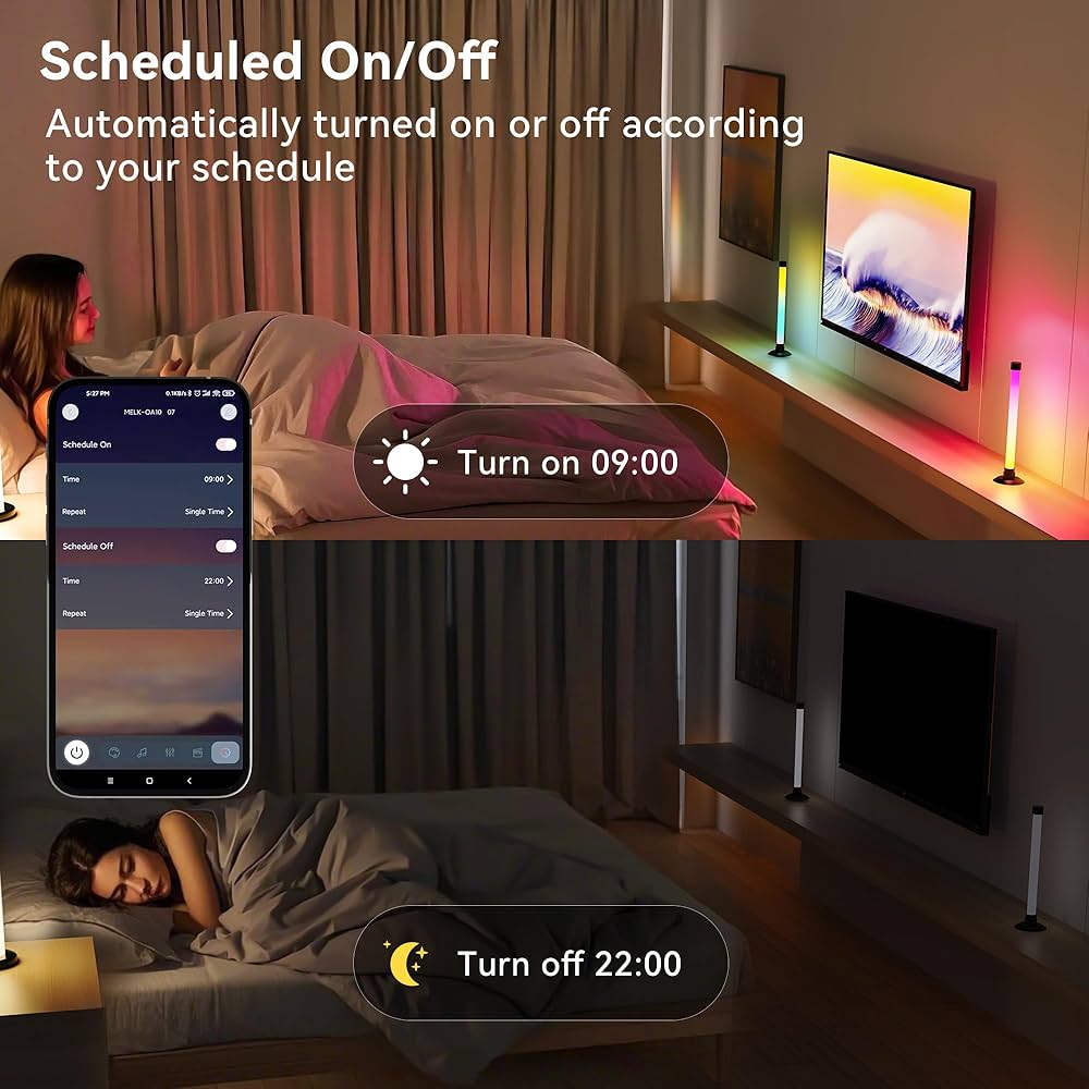 Led Light Bar with Music Sync, Color Changing TV Backlight App & Remote Control, IC+RGB & W Smart RGB Light Bar, USB Powered Led Lights for TV, PC Room Monitor Backlight Gaming Accessories