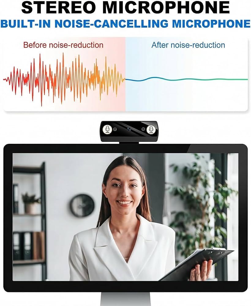 1080P Webcam with Microphone, Full HD Video Calling Web Camera, HD Light Correction Streaming Webcam for Zoom/Skype/Teams, Plug and Play PC Camera Web cam for Windows & Mac