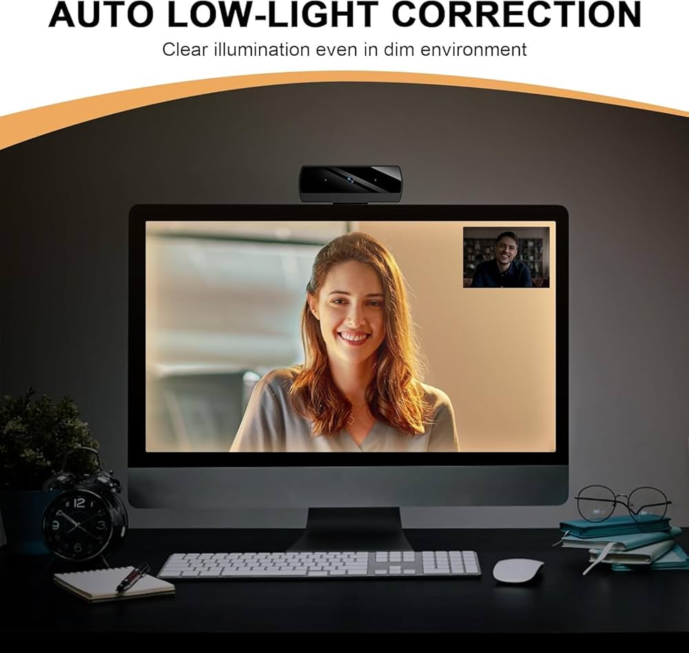 1080P Webcam with Microphone, Full HD Video Calling Web Camera, HD Light Correction Streaming Webcam for Zoom/Skype/Teams, Plug and Play PC Camera Web cam for Windows & Mac