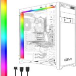 GIM KB-14 RGB PC Light Strip for Gaming Case, Compatible with GIM Hub, Magnetic Addressable LED Strip Kit, 5V ARGB 4Pin Header for Asus Aura, Asrock LED, Gigabyte RGB Fusion, MSI Mystic Light- 0.98ft