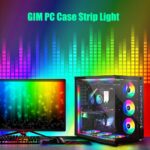 GIM KB-14 RGB PC Light Strip for Gaming Case, Compatible with GIM Hub, Magnetic Addressable LED Strip Kit, 5V ARGB 4Pin Header for Asus Aura, Asrock LED, Gigabyte RGB Fusion, MSI Mystic Light- 0.98ft