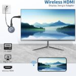 Wireless HDMI Display Dongle Adapter, Wireless Transmitter, Streaming Media Video/Audio/File HDMI Wireless Extender from Laptop, PC, Smartphone to HDTV Projector Monitor