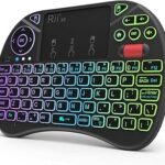 Rii X8 Mini Keyboard,2.4GHz Portable Wireless Keyboard with Touchpad Mouse,RGB Backlit,Rechargeable Battery for Android TV Box/Mac/PC/Nvidia Shield
