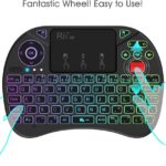 Rii X8 Mini Keyboard,2.4GHz Portable Wireless Keyboard with Touchpad Mouse,RGB Backlit,Rechargeable Battery for Android TV Box/Mac/PC/Nvidia Shield