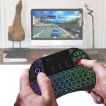 Rii X8 Mini Keyboard,2.4GHz Portable Wireless Keyboard with Touchpad Mouse,RGB Backlit,Rechargeable Battery for Android TV Box/Mac/PC/Nvidia Shield