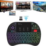 Rii X8 Mini Keyboard,2.4GHz Portable Wireless Keyboard with Touchpad Mouse,RGB Backlit,Rechargeable Battery for Android TV Box/Mac/PC/Nvidia Shield