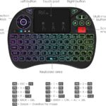 Rii X8 Mini Keyboard,2.4GHz Portable Wireless Keyboard with Touchpad Mouse,RGB Backlit,Rechargeable Battery for Android TV Box/Mac/PC/Nvidia Shield