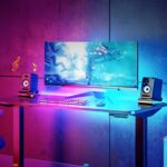 Monitor Down Light Bar, RGB Screen Desk Light PC, Dimmable LED Dynamic Rainbow Effect, Adjustable Brightness, Speed and Music, Remote Control Color Change, for Game Room