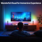 BASON LIGHTING Smart Light Bars, RGB-ICW Smart Led Lights with Music Sync, Bluetooth RGB Desk Light, Gaming Lights for PC, TV, Mood Lighting, USB Powered for Room Decoration.