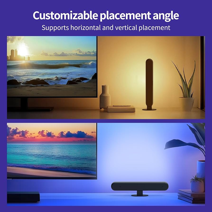 BASON LIGHTING Smart Light Bars, RGB-ICW Smart Led Lights with Music Sync, Bluetooth RGB Desk Light, Gaming Lights for PC, TV, Mood Lighting, USB Powered for Room Decoration.