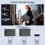 Portable Monitor, 16 Inch FHD 1200P, Horizontal/Vertical Monitor, Plug & Play, Built-in Speakers & Headphone Jack, Travel Monitor for Laptop with Premium Smart Cover