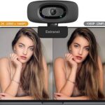 2K Quad HD Webcam with Privacy Cover & Noise-Canceling Microphone, Video Web Streaming Camera for PC Computer Desktop Laptop Mac Zoom Teams &More, 1pc USB C Adapter