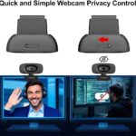 2K Quad HD Webcam with Privacy Cover & Noise-Canceling Microphone, Video Web Streaming Camera for PC Computer Desktop Laptop Mac Zoom Teams &More, 1pc USB C Adapter