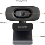 2K Quad HD Webcam with Privacy Cover & Noise-Canceling Microphone, Video Web Streaming Camera for PC Computer Desktop Laptop Mac Zoom Teams &More, 1pc USB C Adapter