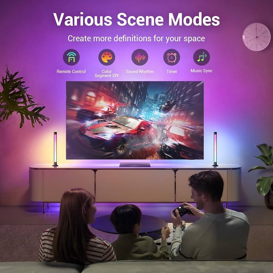 Smart Gaming Light Bar Ambient Lighting, LED Backlights with Scene and Music Sync for Game Monitor, PC, TV, Room Decoration Valentine’s Day Gift