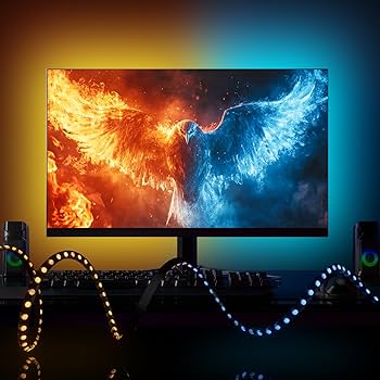 Monitor Backlight for Win PC – Gaming Light Strip with Upgraded Software (Required), 6.5ft LED Strip Sync to 19-32 Inch Screen, Enhanced Color Matching & Immersive Lighting for Games/Movies/Music