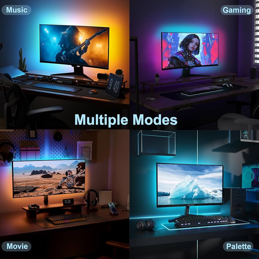 Monitor Backlight for Win PC – Gaming Light Strip with Upgraded Software (Required), 6.5ft LED Strip Sync to 19-32 Inch Screen, Enhanced Color Matching & Immersive Lighting for Games/Movies/Music