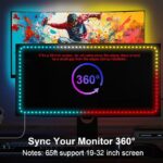Monitor Backlight for Win PC – Gaming Light Strip with Upgraded Software (Required), 6.5ft LED Strip Sync to 19-32 Inch Screen, Enhanced Color Matching & Immersive Lighting for Games/Movies/Music