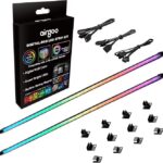 airgoo Addressable RGB PC LED Strip, AG-NEON-LS1 Diffused Silicon Rubber Tube Neon Strip, for 5V 3-pin argb Header or AG-DRGB16 SignalRGB Controller(Not Included), Come with Magnetic Brackets
