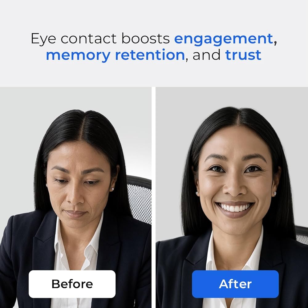 ProHello 4K HD Webcam with Eye Contact, Windows Hello Facial Recognition, Noise Cancelling Mics, USB Plug & Play for Mac, PC & Linux, Works with Zoom, Teams, Meet, Video Calls