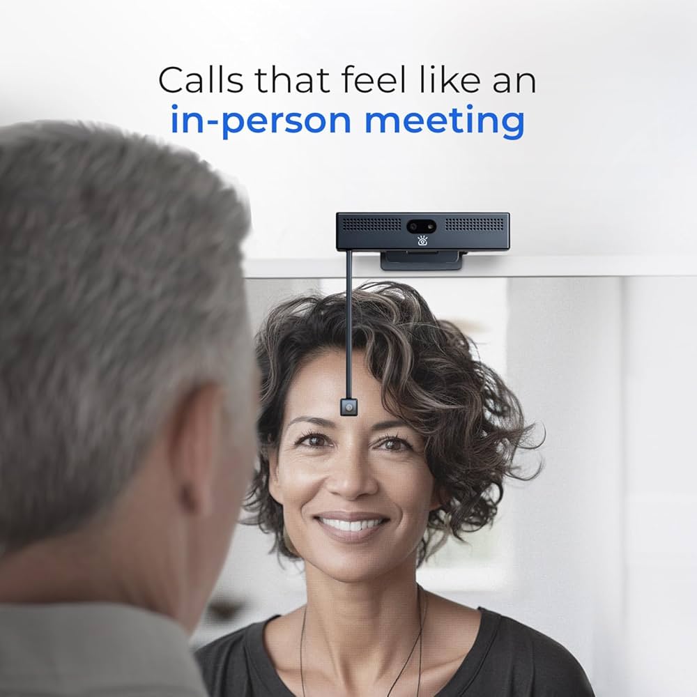 ProHello 4K HD Webcam with Eye Contact, Windows Hello Facial Recognition, Noise Cancelling Mics, USB Plug & Play for Mac, PC & Linux, Works with Zoom, Teams, Meet, Video Calls