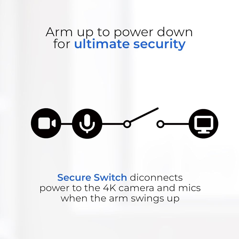 ProHello 4K HD Webcam with Eye Contact, Windows Hello Facial Recognition, Noise Cancelling Mics, USB Plug & Play for Mac, PC & Linux, Works with Zoom, Teams, Meet, Video Calls