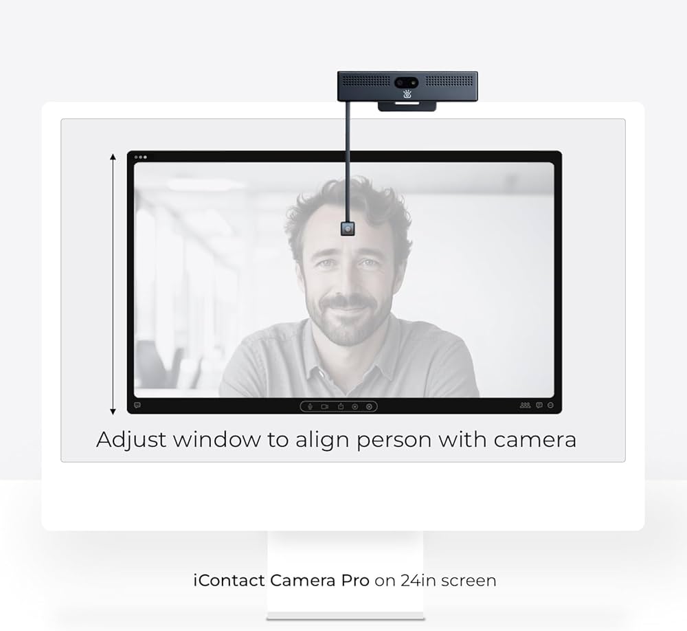 ProHello 4K HD Webcam with Eye Contact, Windows Hello Facial Recognition, Noise Cancelling Mics, USB Plug & Play for Mac, PC & Linux, Works with Zoom, Teams, Meet, Video Calls