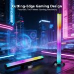 TJOY Smart Light Bars, Gaming Lights for Desk, 14 Inches, RGB Light Bar, TV Backlight with Music Sync and Scene, 60 Lumens, Ambient Lighting for PC, Game, RGB Desk Lighting(Black)