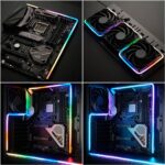 NEON Addressable RGB PC LED Strip, 2×15.7inch WS2812 RGB Rainbow Magnetic ARGB Strip for 5V 3-pin Aura SYNC, Gigabyte RGB Fusion, MSI Mystic Light Sync, with 12pcs Strong Magnetic Brackets