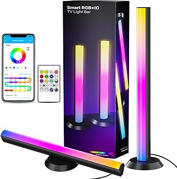 TJOY Smart Light Bars, Gaming Lights for Desk, 14 Inches, RGB Light Bar, TV Backlight with Music Sync and Scene, 60 Lumens, Ambient Lighting for PC, Game, RGB Desk Lighting(Black)