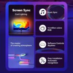 Monitor LED Backlights for PC & Mac, LED Strip Light Sync with Screen Color/Music, Computer Light Bar Behind Screen, LEDs for Desk Gaming, USB Port, Software Control, G100 (4-Side 27inch)