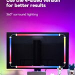 Monitor LED Backlights for PC & Mac, LED Strip Light Sync with Screen Color/Music, Computer Light Bar Behind Screen, LEDs for Desk Gaming, USB Port, Software Control, G100 (4-Side 27inch)