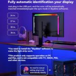 Monitor LED Backlights for PC & Mac, LED Strip Light Sync with Screen Color/Music, Computer Light Bar Behind Screen, LEDs for Desk Gaming, USB Port, Software Control, G100 (4-Side 27inch)