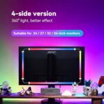 Monitor LED Backlights for PC & Mac, LED Strip Light Sync with Screen Color/Music, Computer Light Bar Behind Screen, LEDs for Desk Gaming, USB Port, Software Control, G100 (4-Side 27inch)
