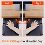 Klearlook Keyboard Tray Under Desk with 360° Rotation, Ergonomic Computer Keyboard & Mouse Tray 25″W×11.02″D Sit Stand Desk Keyboard Holder w/Wrist Rest & Storage Drawer (Height is not Adjustable)