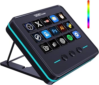 VSDINSIDE Macro Keypad, Stream Controller Deck Gaming Streaming Shortcut Keyboard, 18 Programmable Keys Customizable Visual AI Pad USB Soundboard for OBS, YouTube, Desk Office Setup, Laptop, PC, Mac