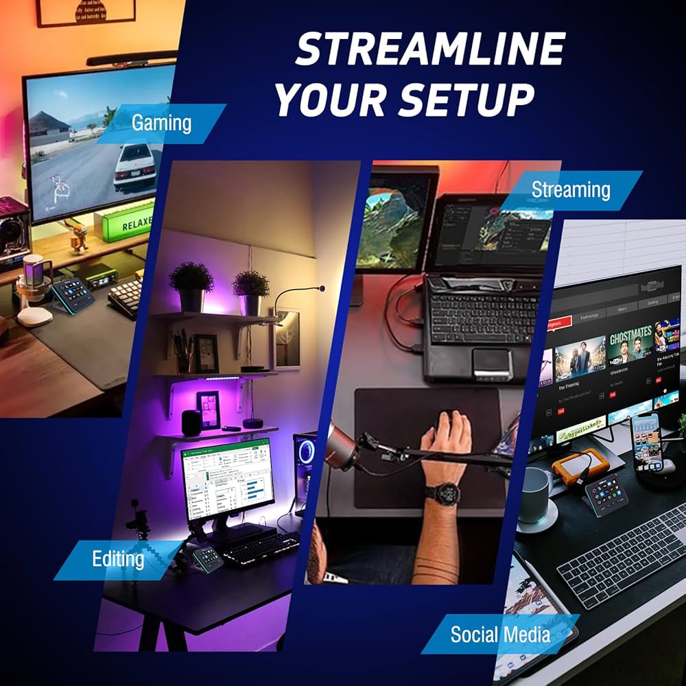 VSDINSIDE Macro Keypad, Stream Controller Deck Gaming Streaming Shortcut Keyboard, 18 Programmable Keys Customizable Visual AI Pad USB Soundboard for OBS, YouTube, Desk Office Setup, Laptop, PC, Mac