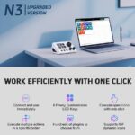 ActionRing Streaming Macro Keypad,Stream Controller Deck,Gaming Shortcut Keyboard, with Customizable 6 LCD Shortcut Keys, 3 Buttons and 3 Knobs, Trigger Actions in OBS/Twitch/YouTube, Windows 10/Mac14.0 (N3 White)