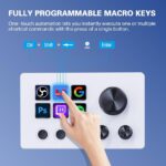 ActionRing Streaming Macro Keypad,Stream Controller Deck,Gaming Shortcut Keyboard, with Customizable 6 LCD Shortcut Keys, 3 Buttons and 3 Knobs, Trigger Actions in OBS/Twitch/YouTube, Windows 10/Mac14.0 (N3 White)