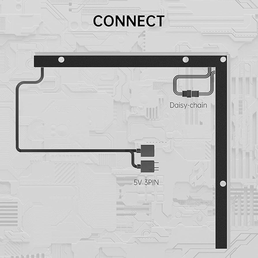 AsiaHorse ARGB Light Strip for Motherboard, 24 Independent Addressable RGB, 5V 3-pin Aura Sync, Lightsaber-X Led PC Parts Kit Compatible with Micro-ATX