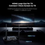 Wireless HDMI Transmitter and Receiver 4K 30HZ, 1000 FT, HDMI Loop-Out, IR Extend, Dual Cooling Systems, 9 Channels, 1 TX to 3 RXS, Streaming from STB, PC, DVD, CCTV to TV, Projector, Monitor